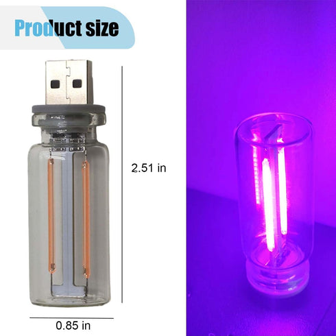 KITUREK USB LED Atmosphere Light, Plug-in USB Ambient Retro Lamps, Mini LED Car Interface Charging Night Light
