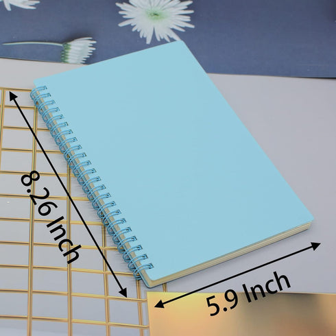Yansanido Spiral Notebook, 4 Pcs, 8.3 Inch x 5.9 Inch, A5 Thick Plastic Hardcover, 80 Sheets - 160 Pages Journals for