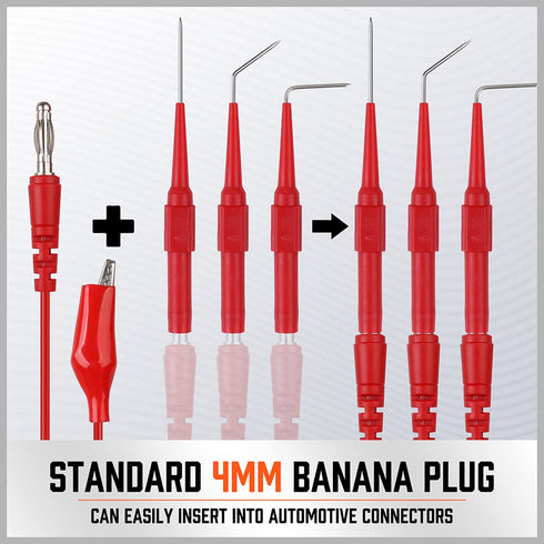 HORUSDY 22PCS Back Probe Pin Kit, Electrical Testing Probes with 5 Colors Silicone Wires for Multimeter
