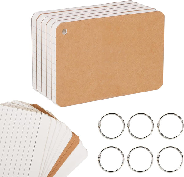 zmybcpack 6 Pack 360 Pcs 4x6 Inch Lined Flash Cards with Binder