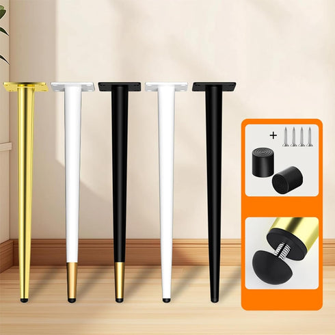 HJYCLFAZU Pack 4 20 cm) SpeeSy of Table Legs, Adjustable Furniture feet, conical Sofa Support Cabinet Metal Legs