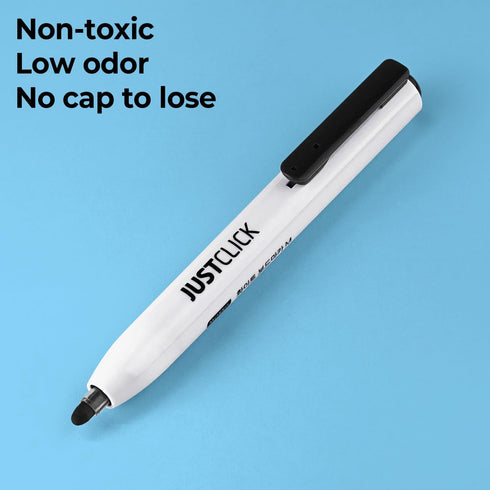 carrotez Retractable Dry Erase Markers, Low Odor Whiteboard Markers, Bullet Tip, 12 Count, Black