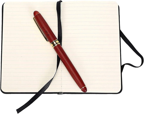 ZZTX Small Pocket Notebook 3.5" x 5.5" Hardcover Lined Paper Mini Notepad with Black Leather Sketchbook Composition Notebook 1 Pack by ZZTX