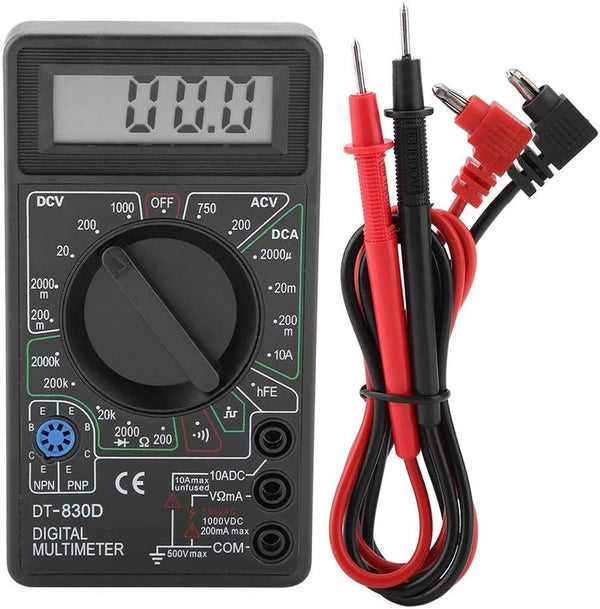Digital Multimeter Tester, DT830D Autoranging for Continuity Measurement and Transistor Testing