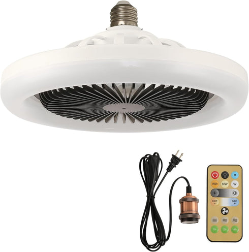 socket fan light Plug in Ceiling Fan With Light and Remote Control