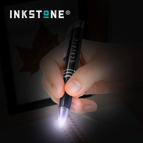 Inkstone Albert Einstein Inspirational Quote Penlight - Engraved Pen with Stylus Light and Writing Tip