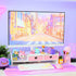 Kawaii Desk Organizer with Drawers, Cute Monitor Riser Stand for PC, Laptop, Printer