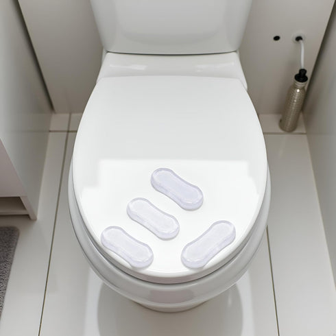 Galyacht 4 Set, Pcs Transparent Toilet Seat Bumper Silicone Strong Adhesive Toilet Seats Lid Bumpers, Toilet Seat