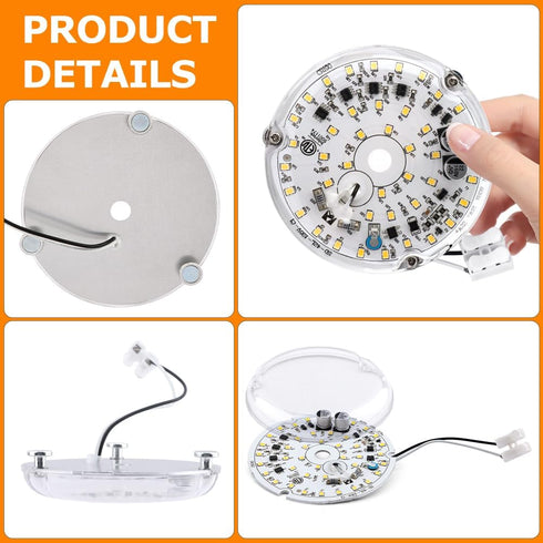 Frandilo 4inch 6000K, 18W Dimmable 120V 1800LM 1) Ceiling Fan LED Light Replacement LED Retrofit Kit Ceiling Fan Light