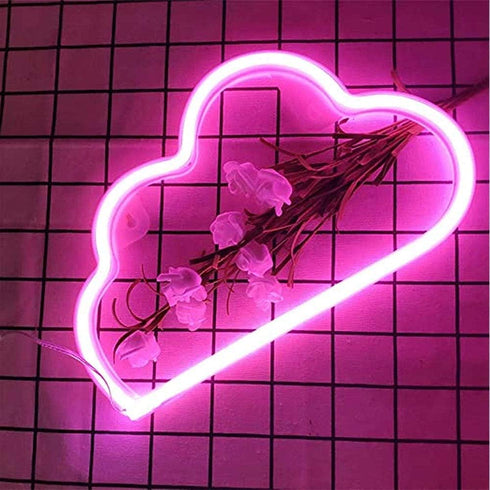 YouOKLight Neon Cloud Sign, LED Wall Light Night Lights, Battery or USB Powered for Bedroom Decor, Pink