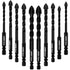 10 Pieces Masonry Drill Bit Set, Concrete, Ceramic, Carbide for Tile, Plastic, Wall, Brick, Cement, Wood