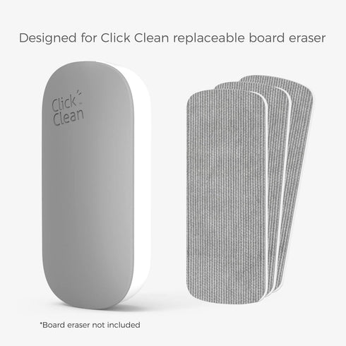 Click Clean 3-Pack Replaceable Felt Pads for Magnetic Whiteboard Eraser, Classroom Use