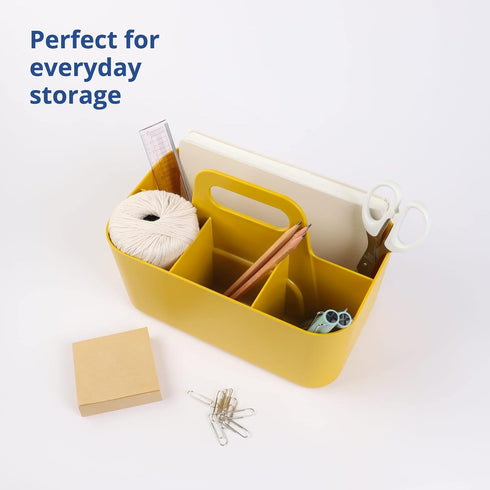 BLUE GINKGO Stackable Multipurpose Caddy Organizer with Handle | Desk, Makeup, Dorm, Classroom Art Organizers (Made in