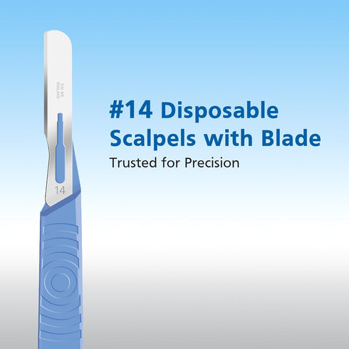 #14 Packed, 10 Swann Morton Disposable Surgical Scalpel with Blade - Sterile Dermaplane Blade for Face, Dermaplaning