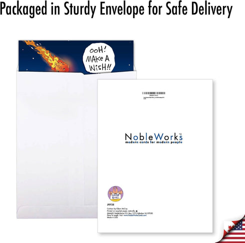 NobleWorks - Jumbo Funny Birthday Card with Envelope (8.5 x 11 Inch) - Make a Wish Humor Card J9735