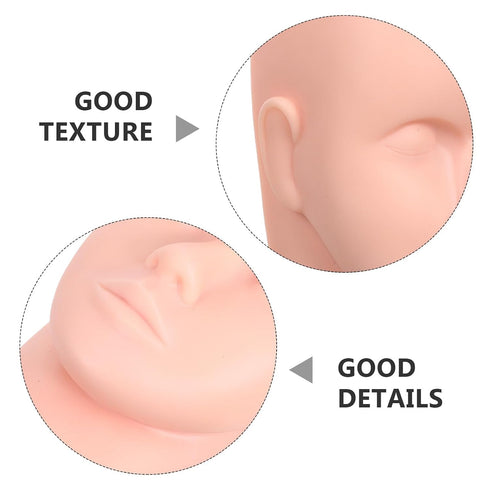 Ipetboom 2pcs Eyelash Extension Training Head Mannequin Silicone Practice Model for Estheticians Students Lash