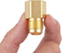 2 PCS Brass Flare Tube Fitting Coupling, Gas Adapter 3/8" Flare X 1/2" Female NPT Pipe Connector