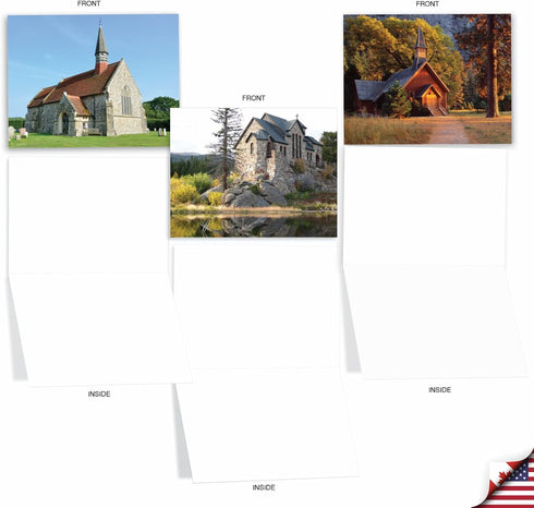 The Best Card Company - 10 Blank Note Cards Boxed (4 x 5.12 Inch) - Assorted Architecture All Occasion Cards