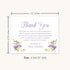 5.5x4.25 Purple Flowers Sympathy Thank You Cards, Funeral Thank You Cards, Bereavement Notes with Envelopes, Flat