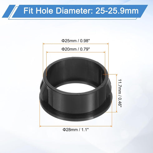 18 Grommet, 1" Grommet Grommets uxcell Pcs Cable Snap Bushing Mounting Dia Black Round Nylon Snap in Cable Protector