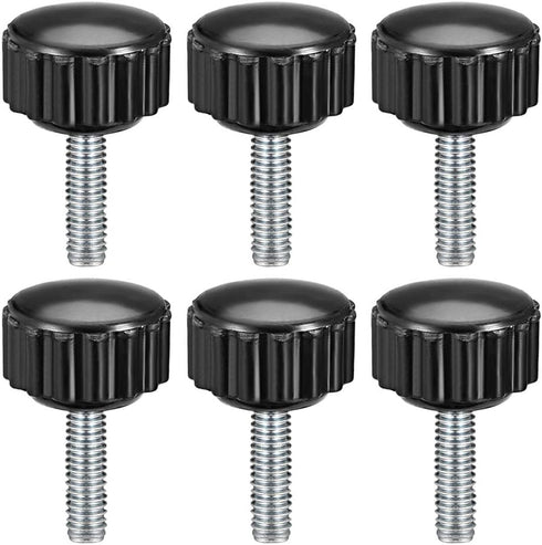 uxcell 6pcs Knurled Clamping Knobs, M4 x 15mm Metric Zinc Plated Carbon Steel Thumb Screw