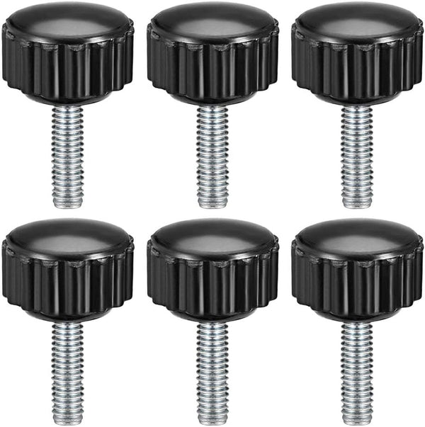 uxcell 6pcs Knurled Clamping Knobs, M4 x 15mm Metric Zinc Plated Carbon Steel Thumb Screw
