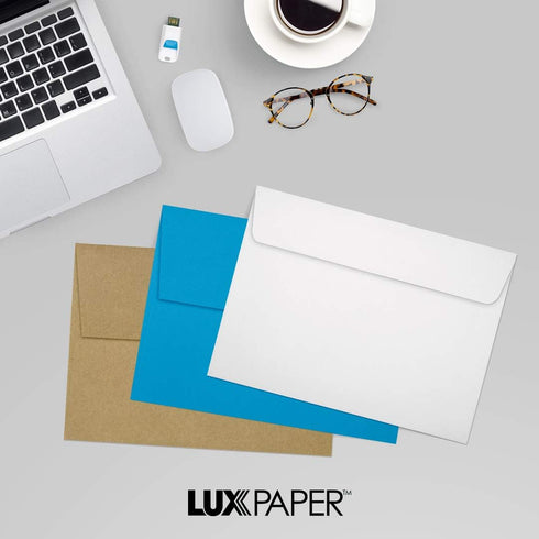 LUXPaper A7 Invitation Envelopes, 5 1/4" x 7 1/4", White, 50 Qty