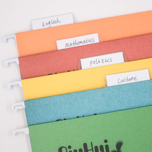 JIKIOU 210pcs Hanging File Folder Tabs with 210pcs Blank 2inch Inserts for Quick Identification of Hanging Files