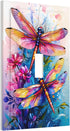 haigof 1 3 5 Inch Colorful Dragonfly Art Light Switch Cover Wall Plate Gang Single Plates Print Faceplate Home Decor X
