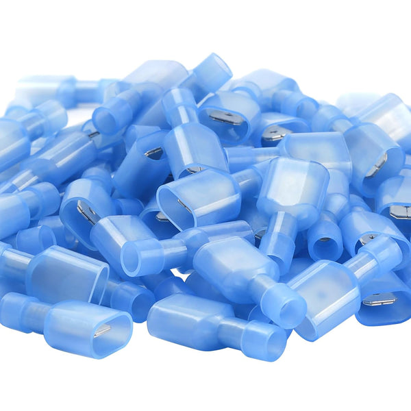 AIRIC UL Listed Blue Male Spade Connector 16-14 AWG, 100 Pcs Nylon