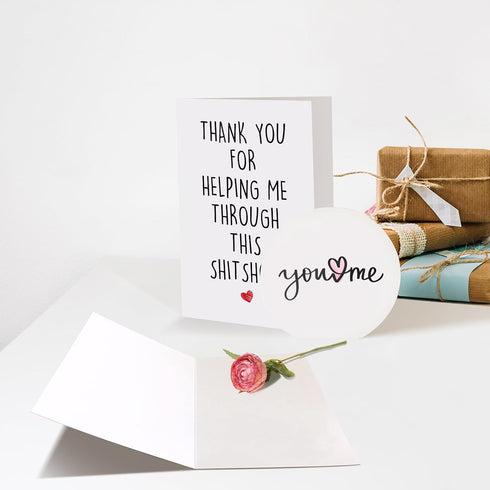Chenive Funny Thank You Card for Him Her, Appreciation Card for Friends Bestie Coworker Boss Family Sister Brother