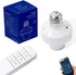 QIACHIP ZigBee Smart Light Socket Adapter E26 E27 Bulb Holder, Remote Control Compatible with Alexa Echo, Requires Hub