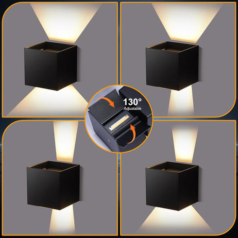 Boaskul 20W,3000K Outdoor Wall Lights Fixture Exterior Modern Front Porch Sconces Hardwired Wall Mount Up Down Lighting