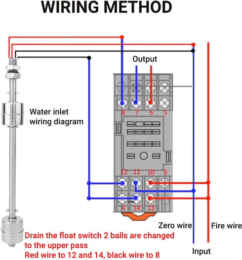 Stainless Steel Switch Water Level Sensor, Double Ball Water Level Controller for Pool (200mm / 7.87in)