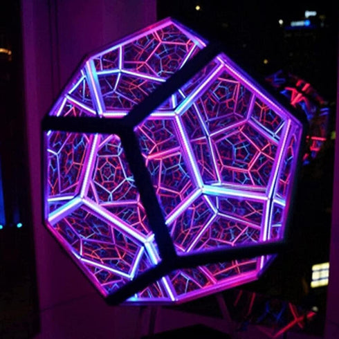 WBTY Dodecahedron Art Light, Space LED Light Adjustable Color Light, Creative Cool Infinite Color Night Light Ambient
