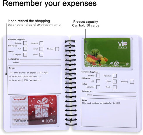 Business Card Organizer Holder Book, Portable Credit Card Organizer for Managing 58 Cards, Notebook for Important