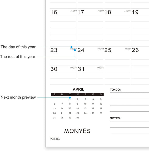 Large Wall Calendar 2025-2026 - 17" x 12" Academic Calendar with Wire Binding & Hanging Hook