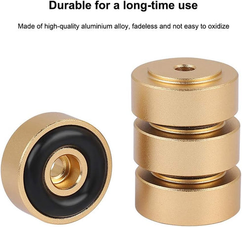 Aluminum Alloy Anti Vibration Amplifier Feet, 4PCS Shock Absorber Pads for Speakers (20 * 8mm, Gold)
