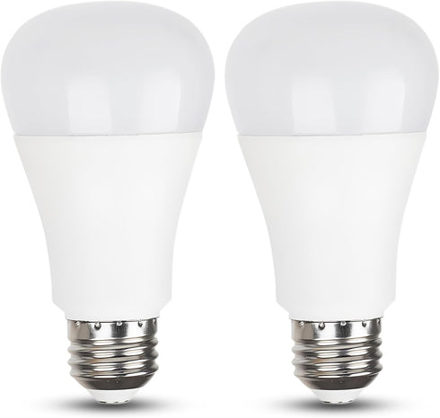 LED Light Bulbs Daylight 15W, 1600Lm 100W Equivalent, E26 Edison Screw Base, Super Bright 5000K (2 Pack)