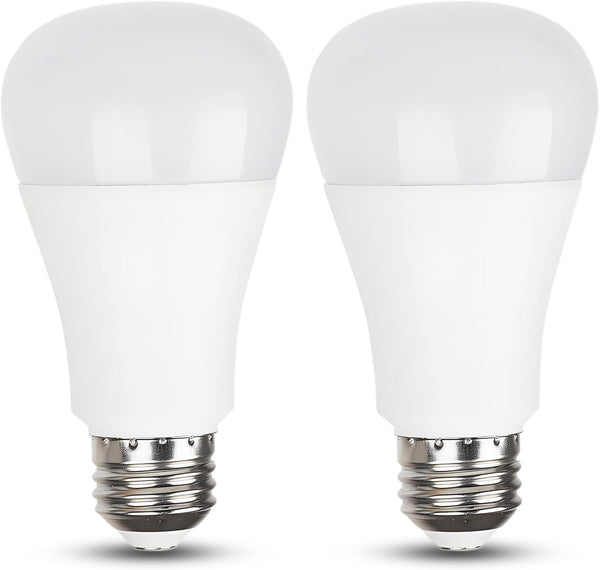 LED Light Bulbs Daylight 15W, 1600Lm 100W Equivalent, E26 Edison Screw Base, Super Bright 5000K (2 Pack)