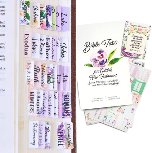 Born2Calm Bible Tabs for Women, 90 Pieces Laminated Bible Study Tools, Easy to Use Bible Book Tabs