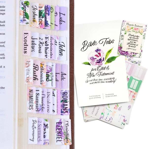 Born2Calm Bible Tabs for Women, 90 Pieces Laminated Bible Study Tools, Easy to Use Bible Book Tabs