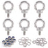Glarks 36Pcs M6 Male Thread Stainless Steel Eye Bolt Set with Lock Nuts, Washers, and Lock Washers
