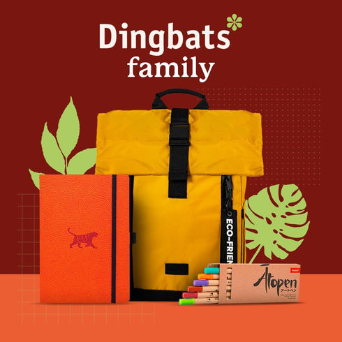 Dingbats* Wildlife Ruled Journal A5, Vegan Leather Hard Cover, Ideal for Work, Travel, Pocket, Elastic Closure