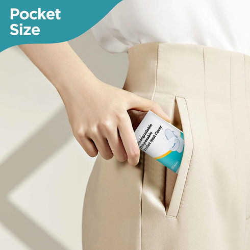 Huazu 100pcs Pack Disposable Flushable Toilet Seat Covers, Biodegradable Seat Covers, Ideal for Airplane Trips Camping