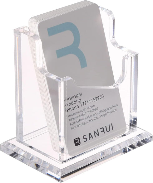 YUXUN Acrylic Business Card Holder Desk-1 Slot 1 Tier, Vertical Business Card