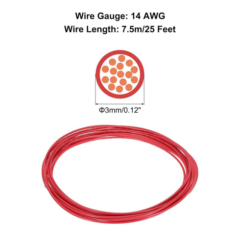 MECCANIXITY THHN Stranded Wire 25 Feet 14AWG Insulation Building Wire - UL Listed Copper PVC 600V Electrical Wire