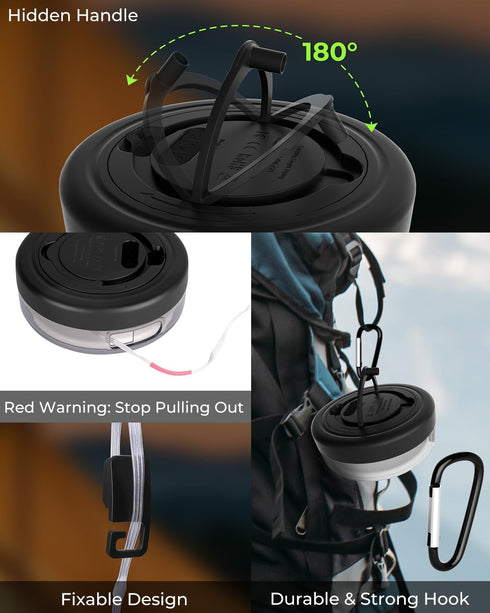 32.8ft 4000mAh Camping String Lights, RGB Retractable String Lights, Rechargeable LED Hanging Tent lamp, Portable