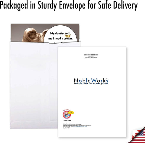 NobleWorks Big Jumbo Funny Birthday Greeting Card 8.5 x 11 Inch with Envelope - Large Bday Needs A Crown J5581BDG