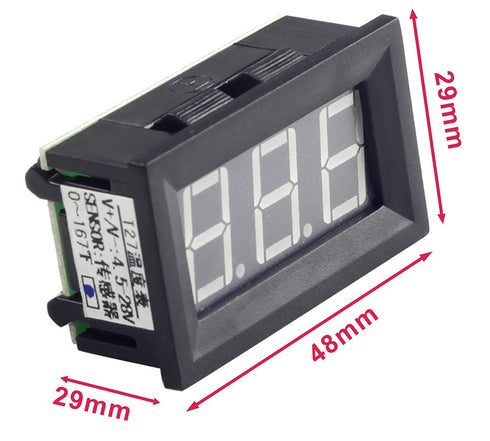 UCTRONICS 0-167°F Fahrenheit Digital Temperature Meter | Blue LED Display with Black Case